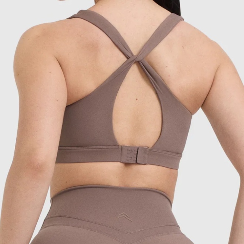 Oner Active Unified Layered Brown Sports Bra - Picture 4 of 7